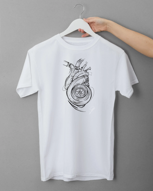 A Car Engine Heart Designs Tee For Car Enthusiasts
